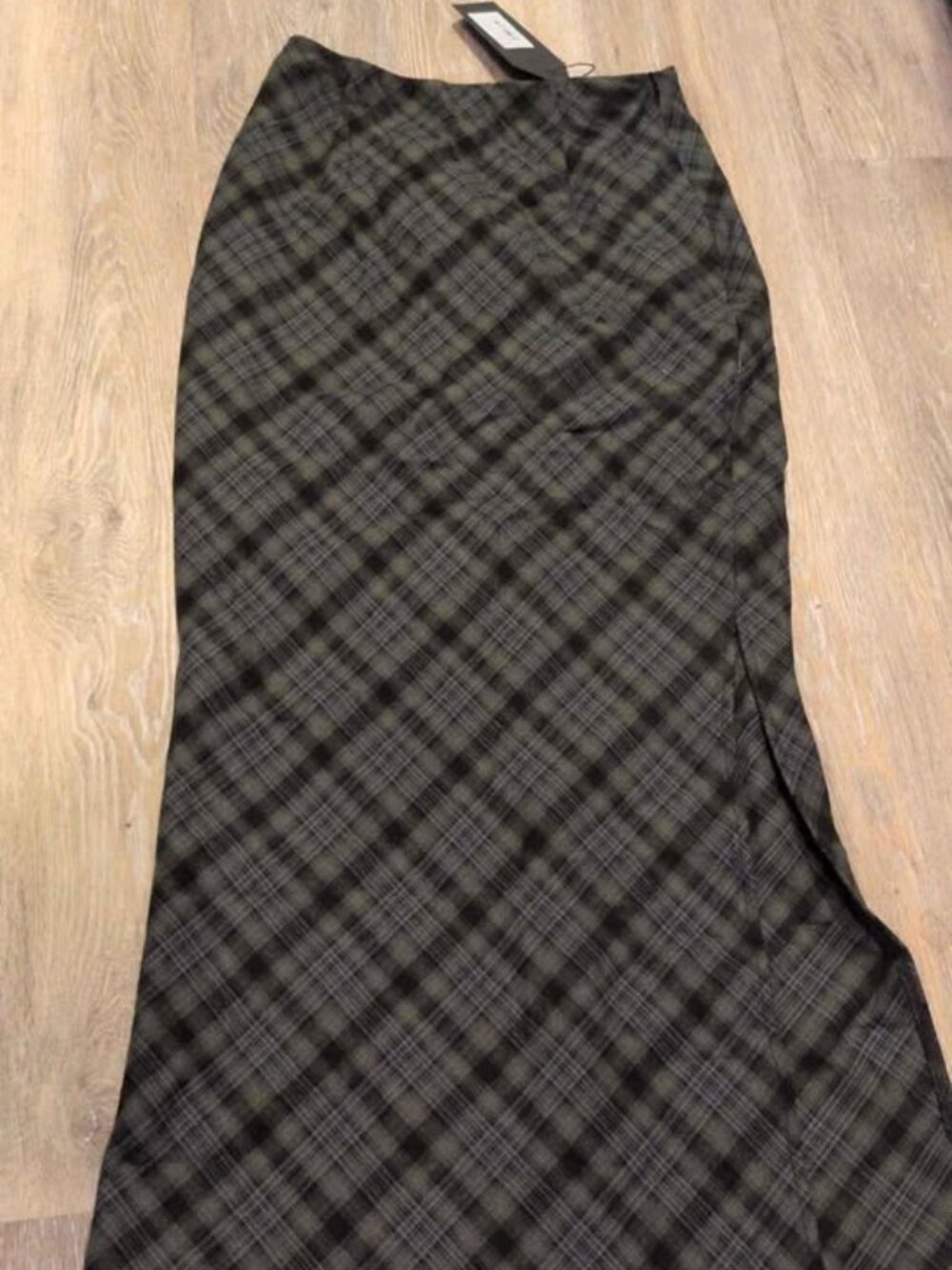 Disturbia Scavenger Bias Check Maxi Skirt Size US 2 new